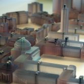 Closeup of MIT campus model