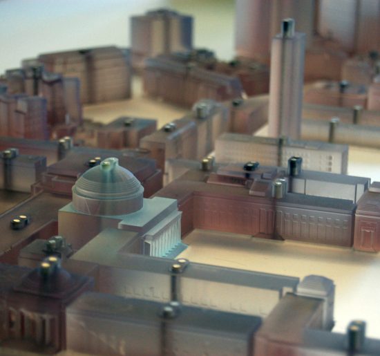 Closeup of MIT campus model