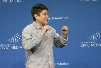 Joi Ito speaking at Civic Media conference