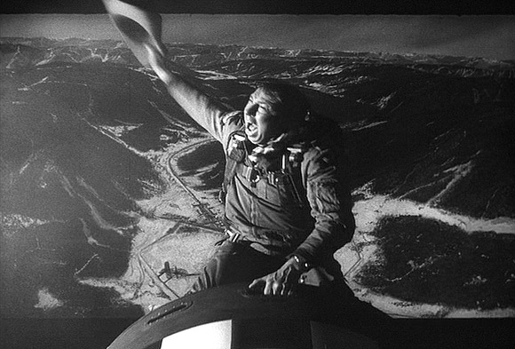 Major Kong rides bomb in Dr. Strangelove