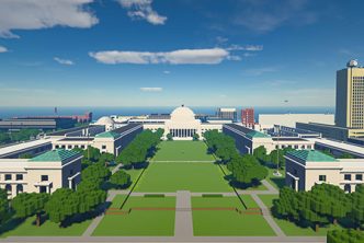 MIT's Killian Court as built in Minecraft