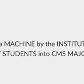 A Slack message reading blogging is a MACHINE by the INSTITUTION to transform INNOCENT STUDENTS into CMS MAJORS