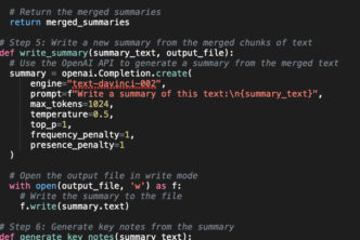 Python code formatted with color and with line numbers down the left side